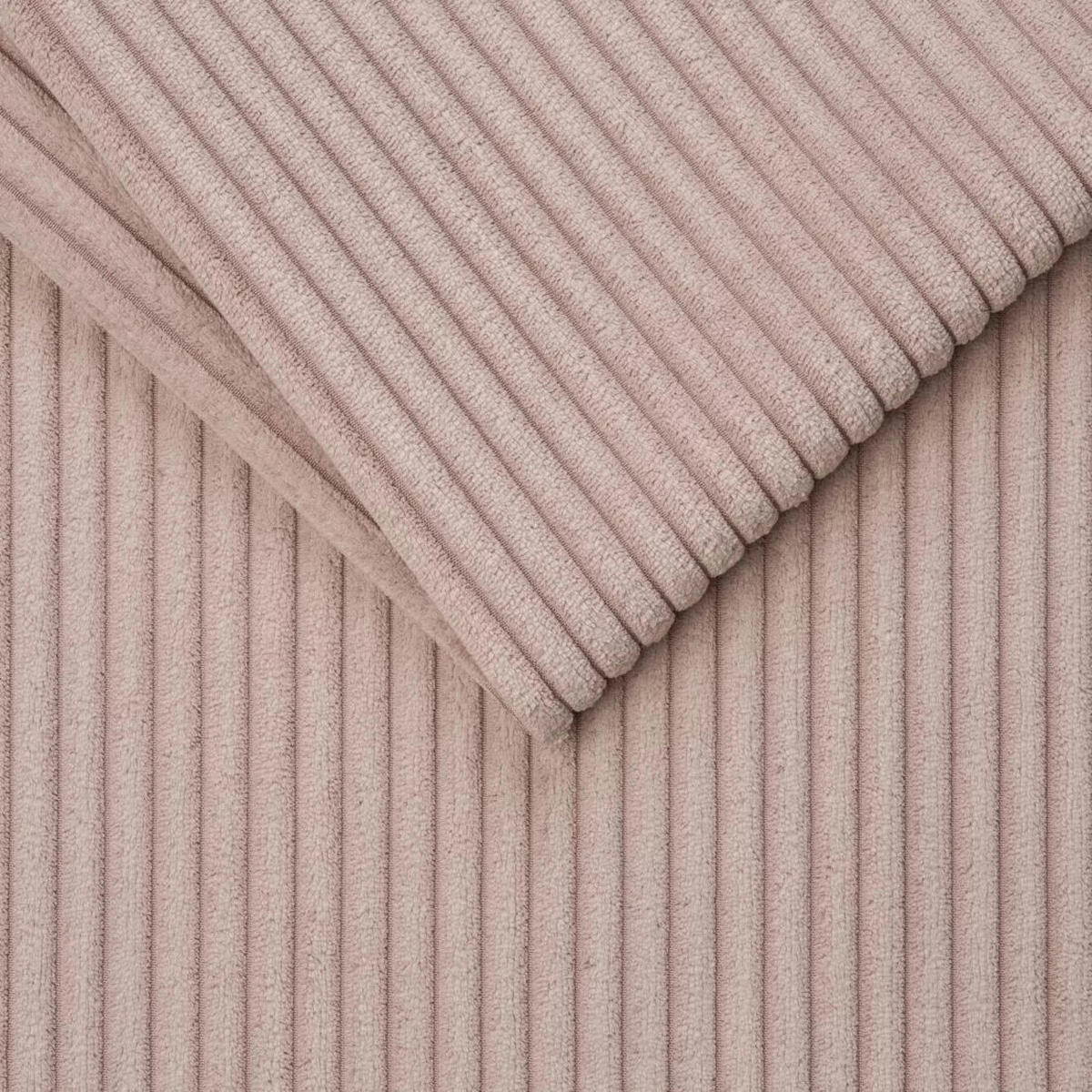 ECKSOFA in Cord Rosa  - Schwarz/Rosa, Design, Kunststoff/Textil (205/340cm) - Lomoco
