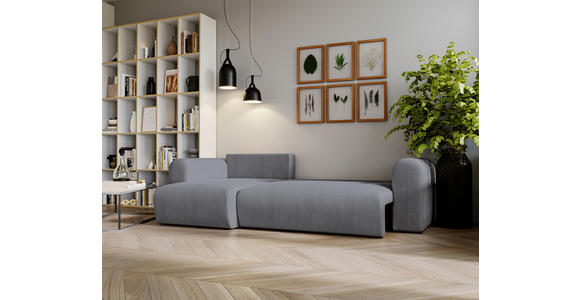 ECKSOFA in Cord Dunkelgrau  - Dunkelgrau/Schwarz, MODERN, Kunststoff/Textil (150/245cm) - Carryhome