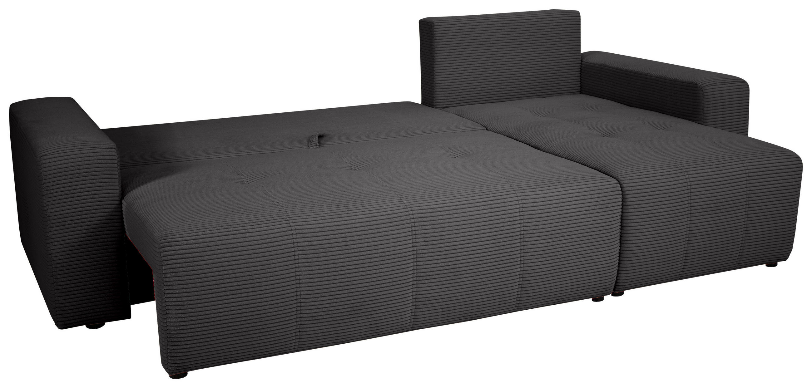 ECKSOFA inkl. Funktion Dunkelgrau Cord  - Dunkelgrau/Schwarz, Design, Kunststoff/Textil (248/146cm) - Xora