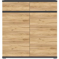 SKRINKA NA TOPÁNKY, antracitová, farba duba, 96/103/40 cm - farba duba/antracitová, Design, kompozitné drevo/plast (96/103/40cm)