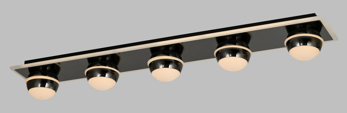 LED-DECKENLEUCHTE Biarritz 40/40/14 cm  - Schwarzchrom, Design, Kunststoff/Metall (40/40/14cm)