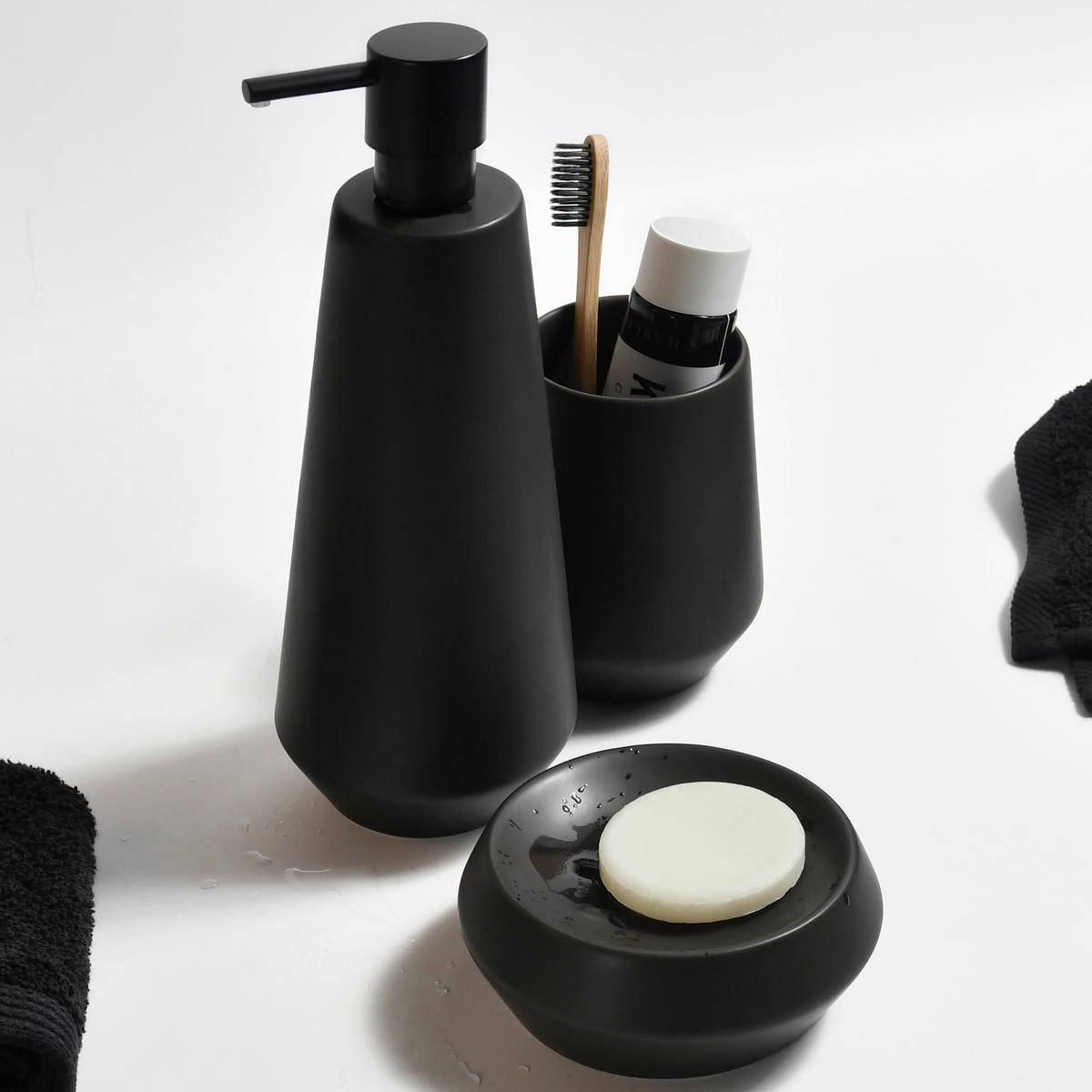 SEIFENSCHALE Keramik  - Schwarz, Basics, Keramik (5/4,7/12cm) - Spirella