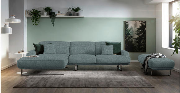 ECKSOFA in Webstoff Anthrazit  - Anthrazit, Design, Textil/Metall (184/304cm) - Dieter Knoll