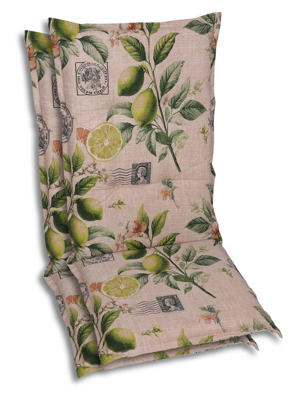 SESSELAUFLAGENSET in Gelb, Grün, Sandfarben Zitronen  - Sandfarben/Gelb, Basics, Textil (50/7/120cm)