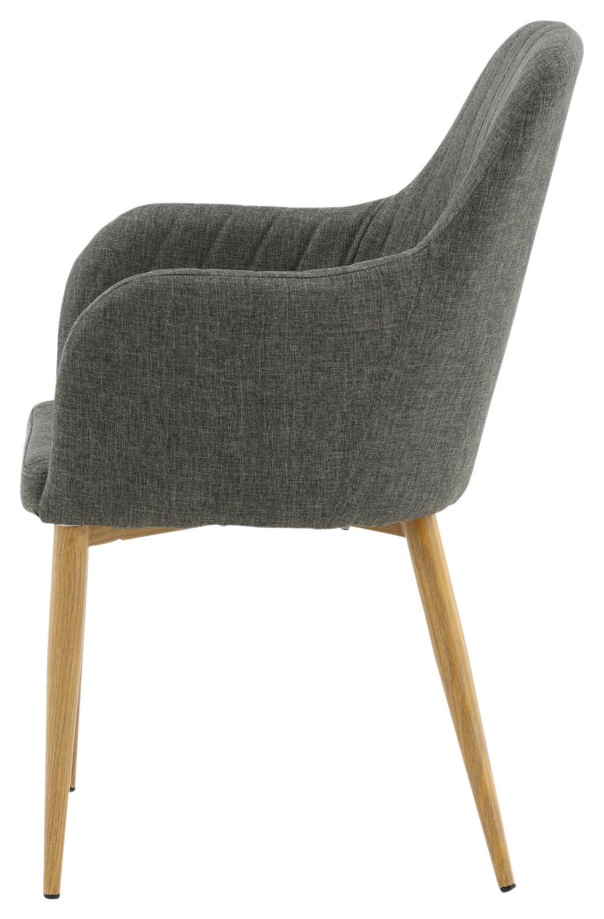 STUHL-SET 2 Stück  in Stahl Textilgeflecht  - Dunkelgrau/Naturfarben, Design, Textil/Metall (57/93/62cm) - Livetastic
