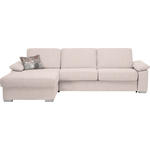 ECKSOFA in Flachgewebe Hellrosa  - Chromfarben/Hellrosa, KONVENTIONELL, Textil/Metall (176/285cm) - Novel