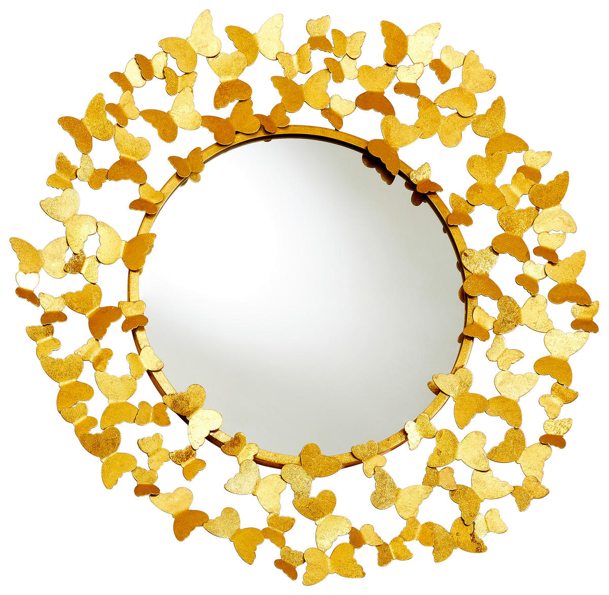 WANDSPIEGEL  - Goldfarben, Design, Glas/Metall (92/92/5cm) - Ambia Home