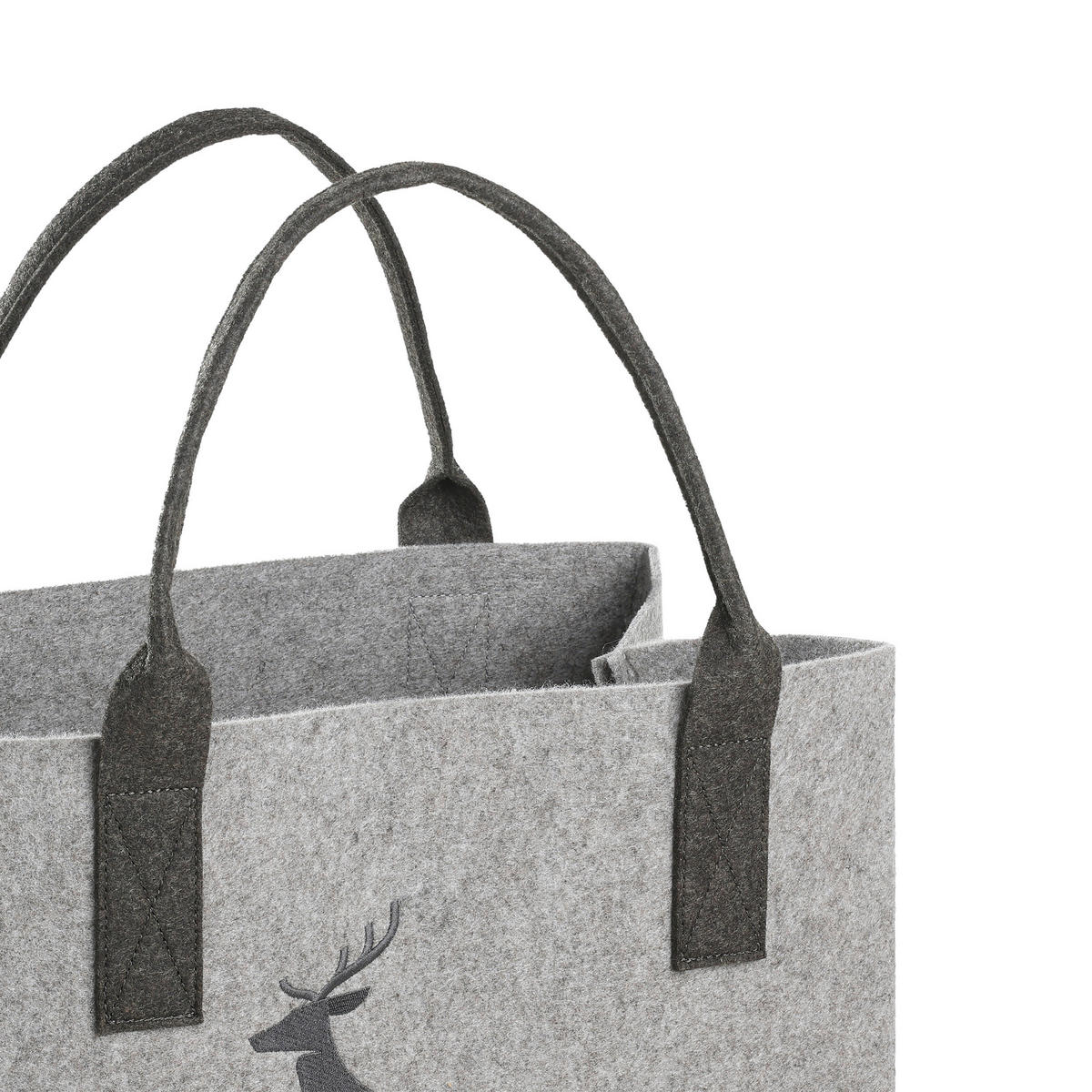 EINKAUFSTASCHE - Dunkelgrau/Hellgrau, LIFESTYLE, Textil (40/26/30cm)