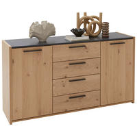 SIDEBOARD NEVA 156,2/82,7/46 cm 4 Schublade(n)  - Eichefarben/Anthrazit, KONVENTIONELL, Holz/Holzwerkstoff (156,2/82,7/46cm) - hülsta