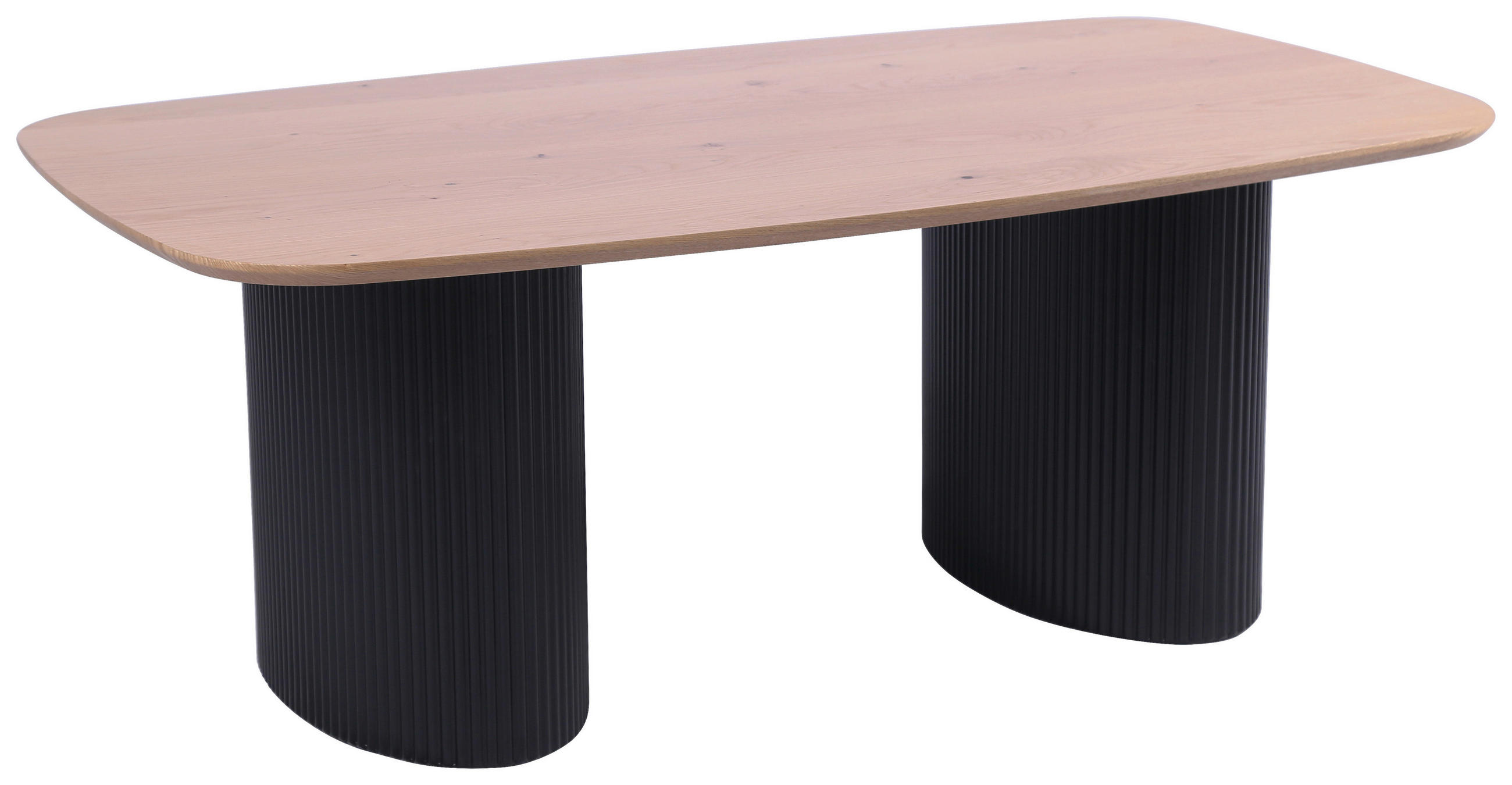 COUCHTISCH Eiche furniert 120/70/45 cm rechteckig Schwarz, Eichefarben  - Eichefarben/Schwarz, Design, Holz/Holzwerkstoff (120/70/45cm) - Stylife