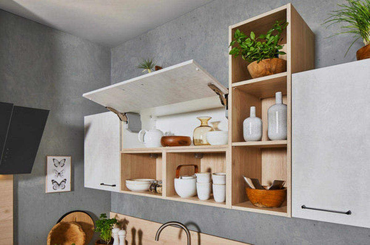 ROHOVÁ KUCHYŇA BASE 245 - biela/farba duba, Modern, kompozitné drevo (245/225cm) - Welnova