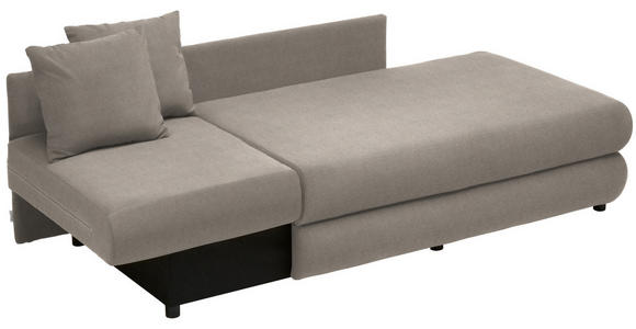 RÉCAMIERE in Flachgewebe Beige - Beige/Schwarz, Design, Kunststoff/Textil (171/71-88/93cm) - Cantus