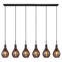 VISEČA SVETILKA     140/18/120 cm         E14 - črna, Design, kovina/steklo (140/18/120cm) - Globo