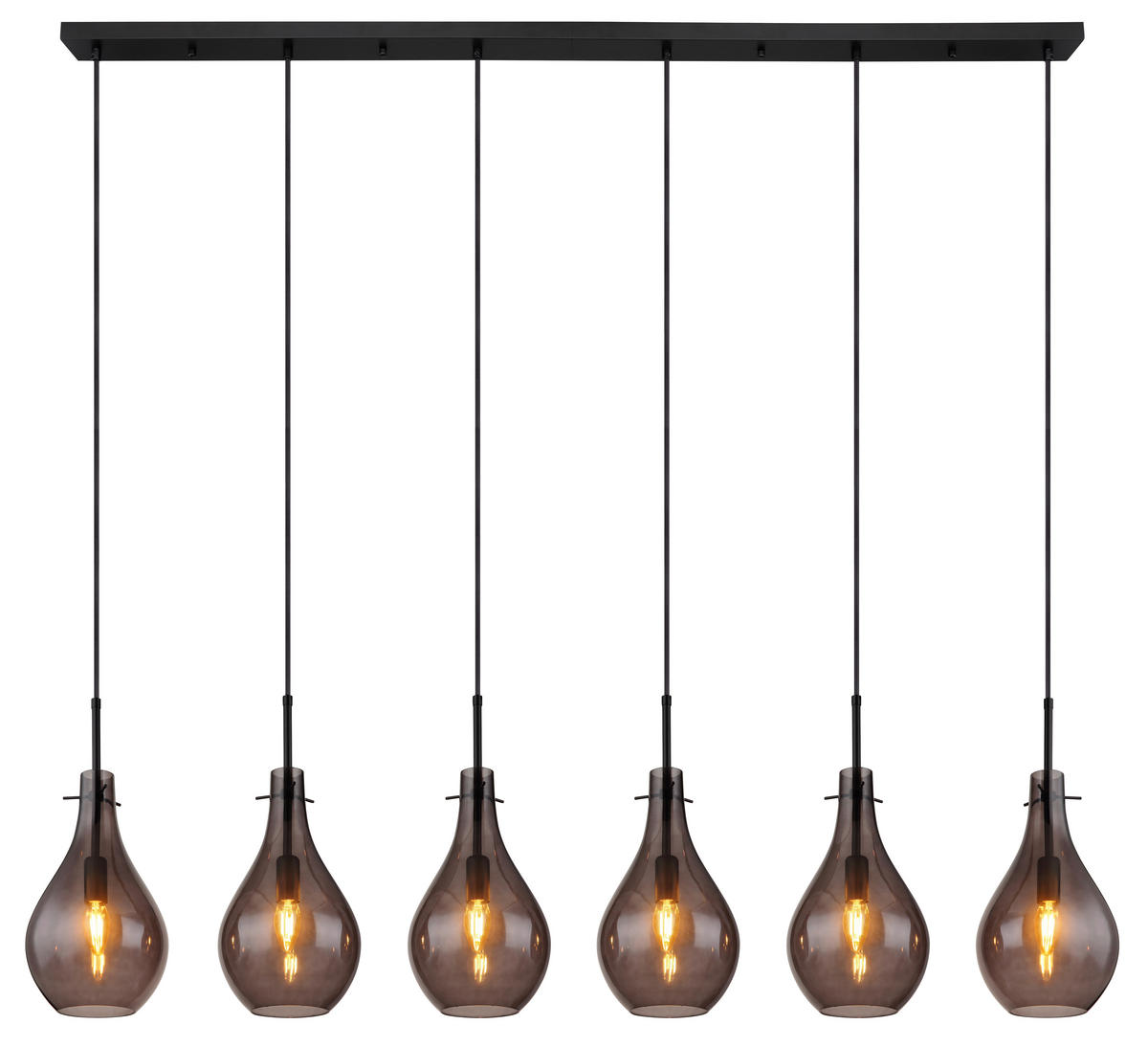 VISEČA SVETILKA     140/18/120 cm         E14 - črna, Design, kovina/steklo (140/18/120cm) - Globo