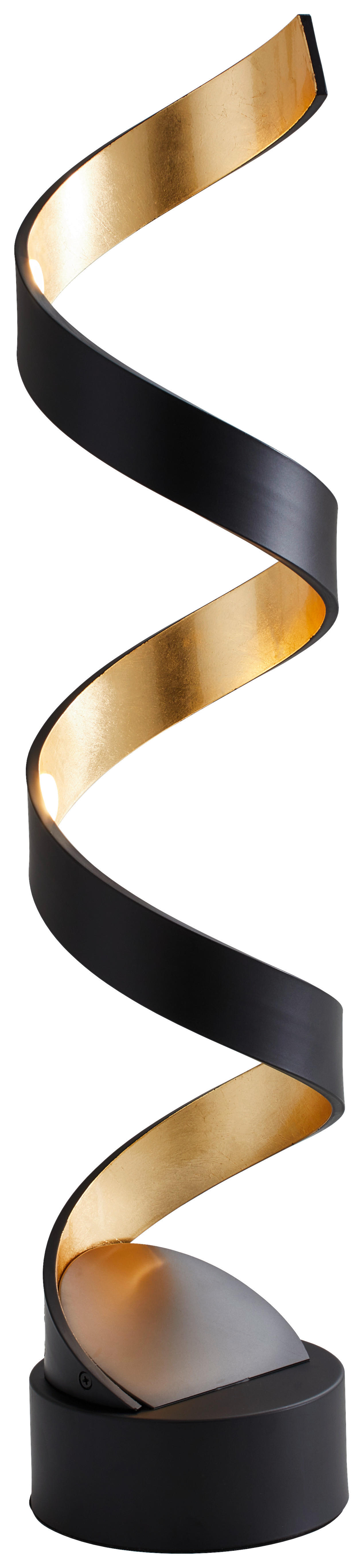 TISCHLEUCHTE Helix  - Goldfarben/Schwarz, Design, Metall (14,5/66cm)