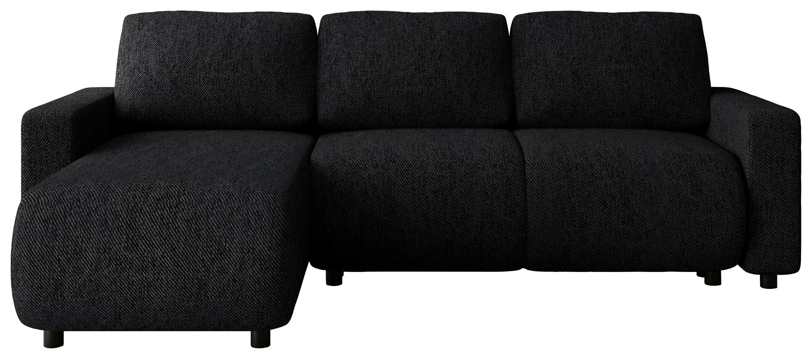 ECKSOFA Schwarz Webstoff  - Schwarz, MODERN, Kunststoff/Textil (150/240cm) - Xora