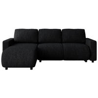 ECKSOFA Schwarz Webstoff  - Schwarz, MODERN, Kunststoff/Textil (150/240cm) - Xora