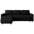ECKSOFA Schwarz Webstoff  - Schwarz, MODERN, Kunststoff/Textil (150/240cm) - Xora