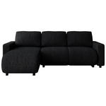 ECKSOFA Schwarz Webstoff  - Schwarz, MODERN, Kunststoff/Textil (150/240cm) - Xora