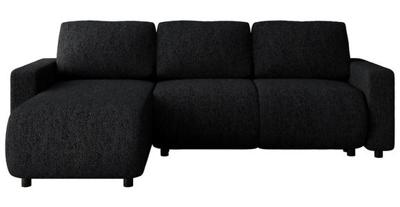 ECKSOFA Schwarz Webstoff  - Schwarz, MODERN, Kunststoff/Textil (150/240cm) - Xora