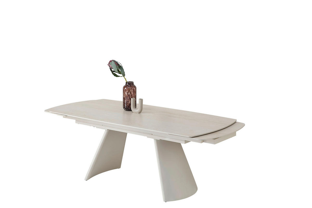 ESSTISCH Beige  ausziehbar  - Beige, MODERN, Keramik/Metall (200/100/100cm) - MID.YOU