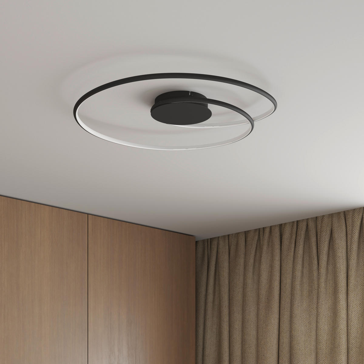 LED-DECKENLEUCHTE Birmingham 67/10 cm   - Schwarz, LIFESTYLE, Kunststoff/Metall (67/10cm) - Novel