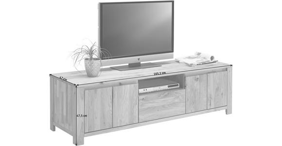 TV-ELEMENT Wildeiche, Kerneiche massiv Eichefarben - Eichefarben, KONVENTIONELL, Holz (165,1/47,5/47cm) - Linea Natura