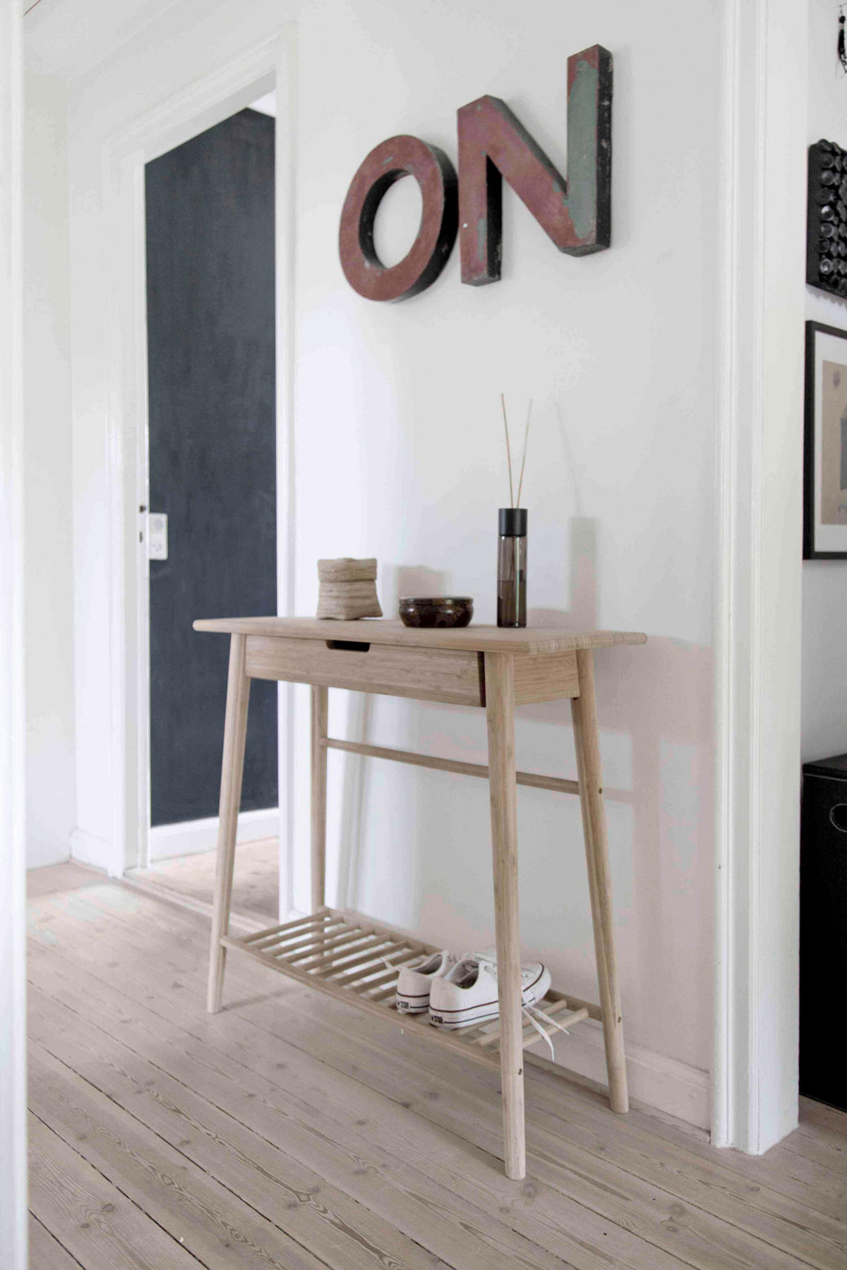 KONSOLENTISCH Holz 90/35/80 cm   - Naturfarben/Nickelfarben, Romantik / Landhaus, Holz (90/35/80cm) - MID.YOU