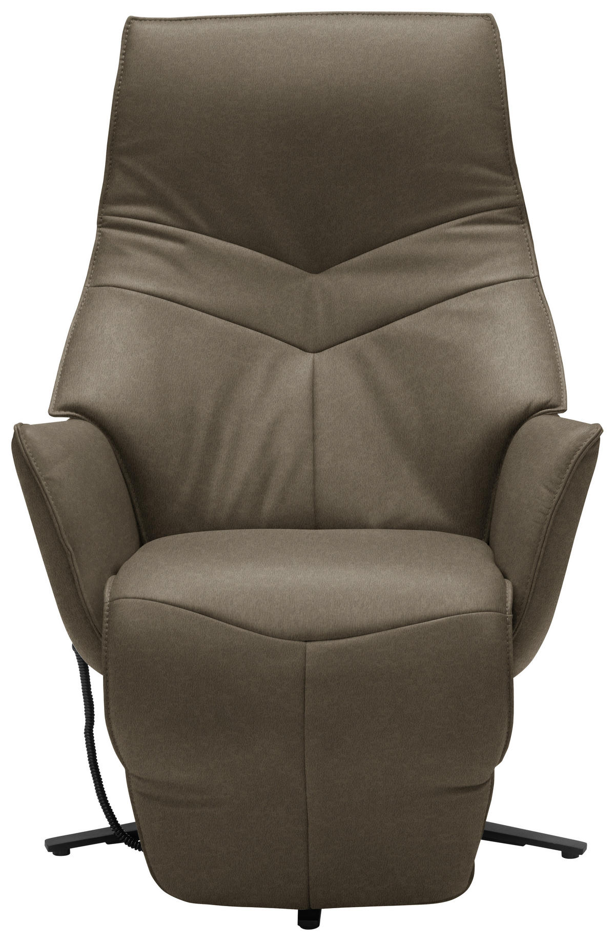 RELAXSESSEL Echtleder Kopfteilverstellung, Fußteilverstellung    - Anthrazit/Olivgrün, Design, Leder/Metall (74/84/113cm) - Himolla