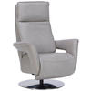 RELAXSESSEL in Leder Hellgrau  - Edelstahlfarben/Hellgrau, Design, Leder/Metall (83/112/87cm) - Valdera