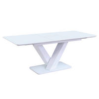 ESSTISCH in Glas, Holzwerkstoff 160-200/90/77 cm  - Weiß, MODERN, Glas/Holzwerkstoff (160-200/90/77cm) - Livetastic