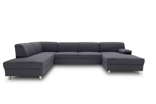 WOHNLANDSCHAFT Schlammfarben Webstoff - Chromfarben/Schlammfarben, KONVENTIONELL, Textil/Metall (194/308/150cm) - MID.YOU