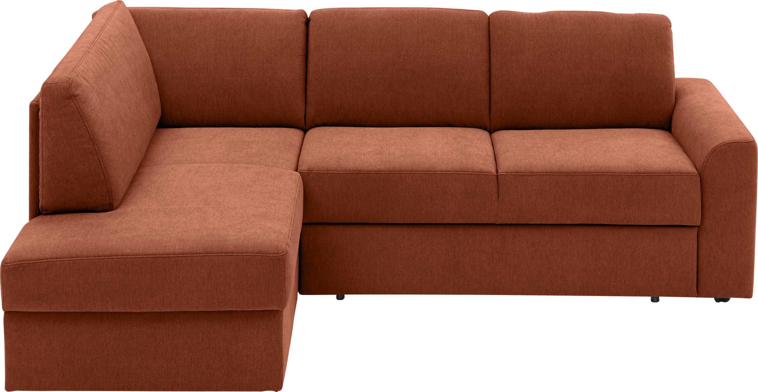 ECKSOFA in Flachgewebe Rostfarben  - Rostfarben/Schwarz, Konventionell, Kunststoff/Textil (165/224cm) - Xora