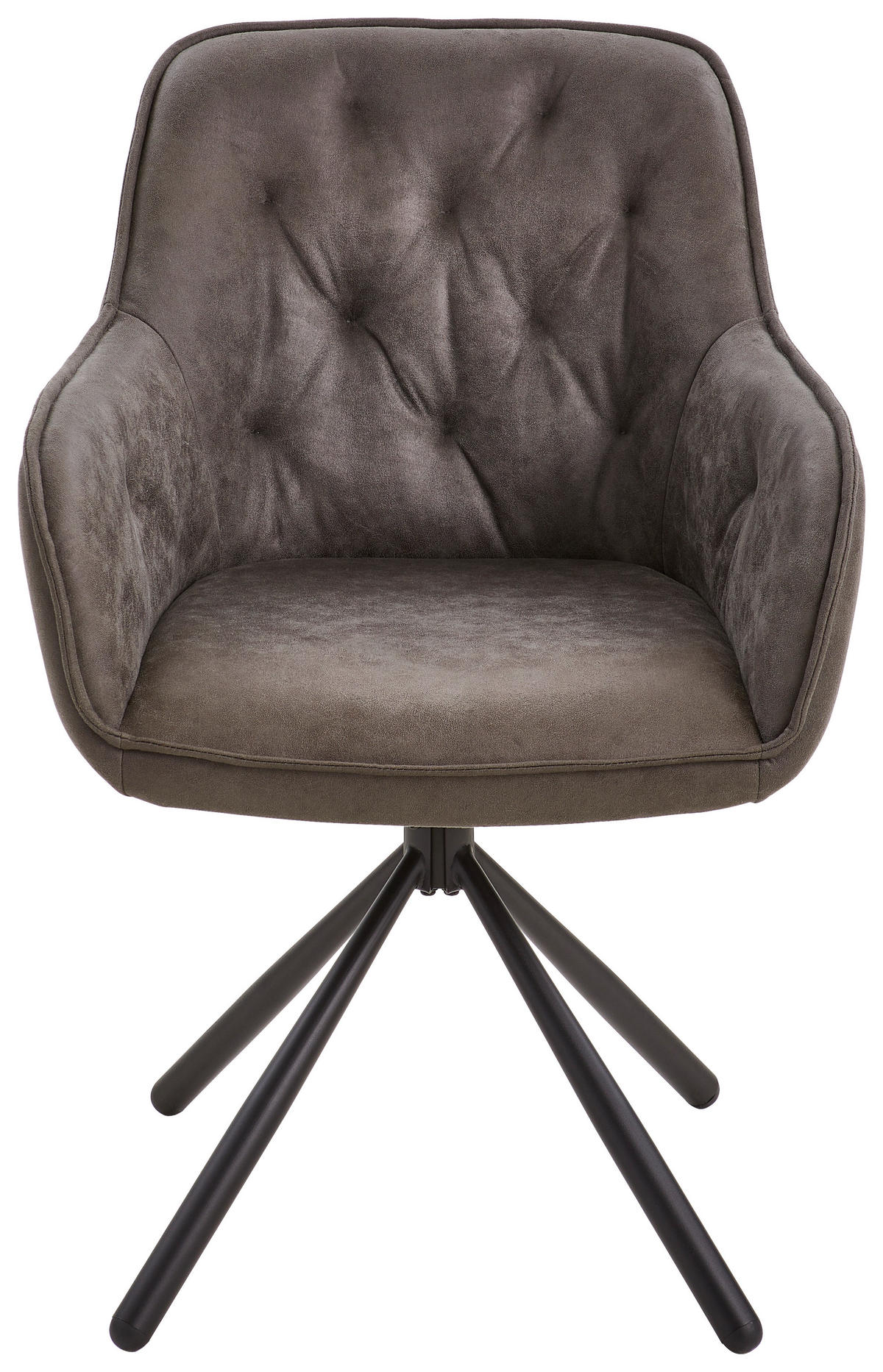 ARMLEHNSTUHL  in Eisen Mikrofaser  - Schwarz/Grau, Modern, Holz/Textil (61/91/59cm) - Livetastic