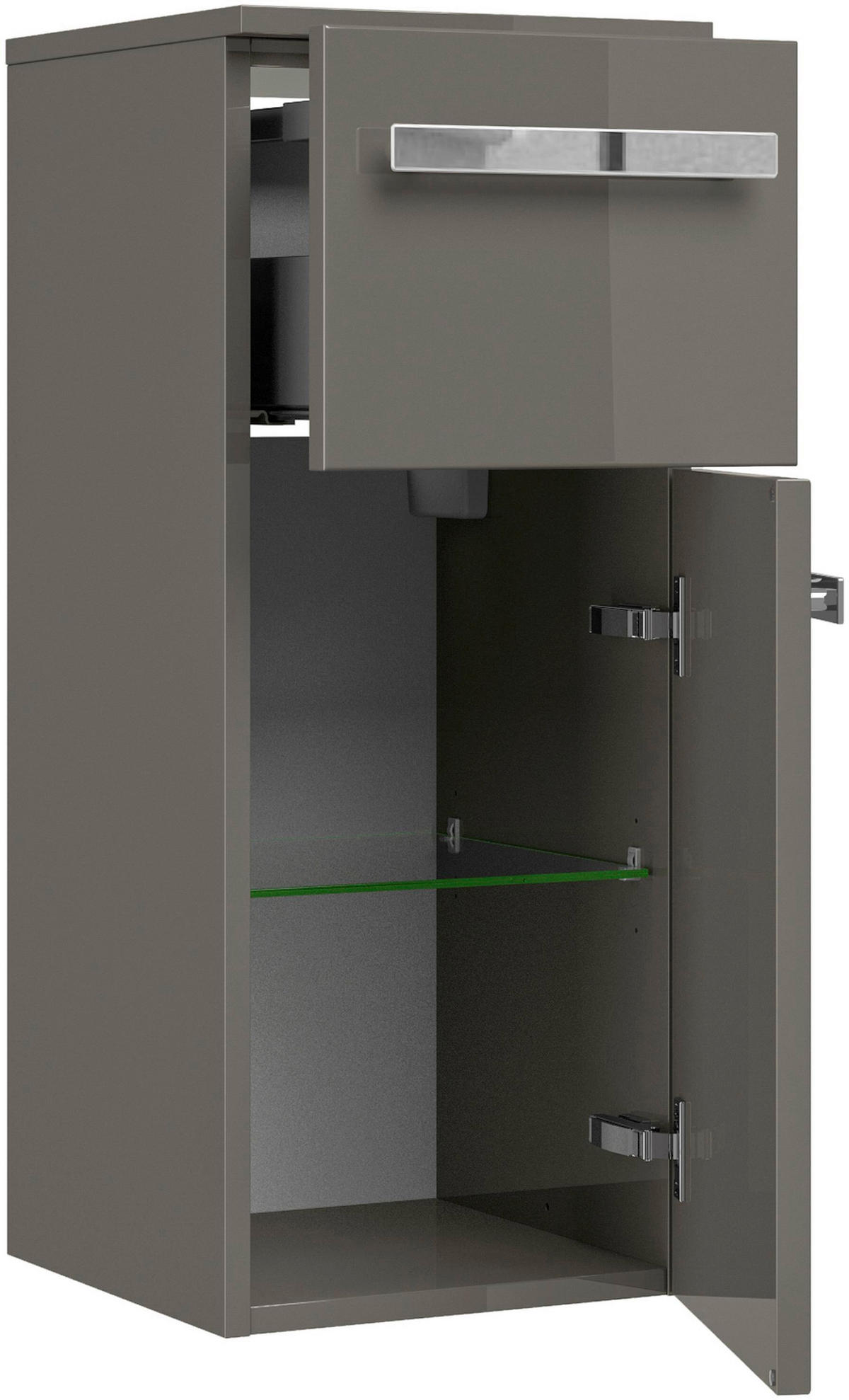 UNTERSCHRANK 30/73/33 cm   - Chromfarben/Grau Hochglanz, KONVENTIONELL, Glas/Holzwerkstoff (30/73/33cm) - Sadena