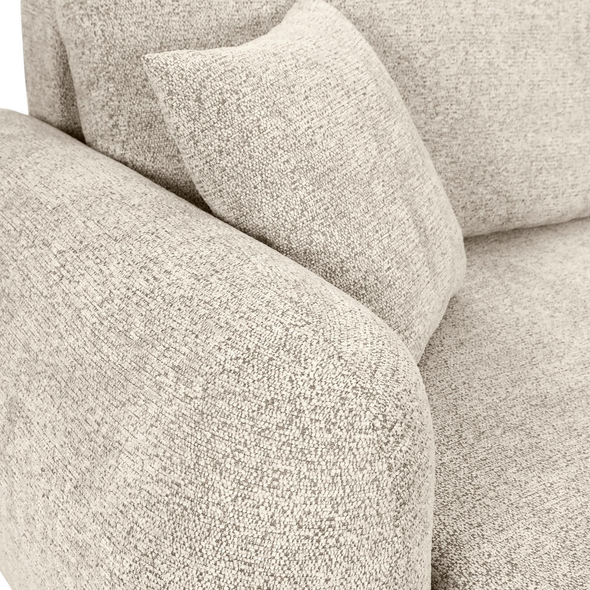 ECKSOFA Beige Flachgewebe Zierkissen, Rückenkissen, Bettkasten, Schlaffunktion, Rücken echt, Liegefläche im Originalstoff  - Beige/Schwarz, KONVENTIONELL, Kunststoff/Textil (145/285cm) - Carryhome
