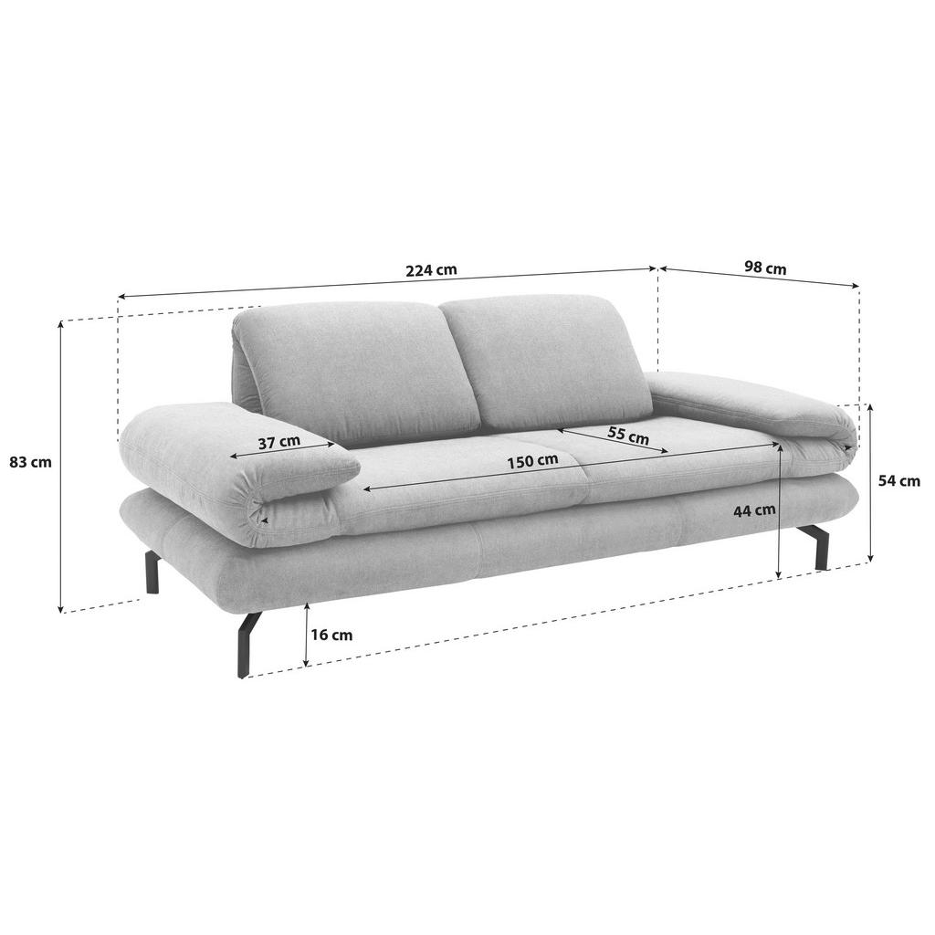 Thumbnail - Looks by W.Joop 2,5-Sitzer Looks Xiii, Dunkelgrün, Textil, Uni, 224x83x98 cm, Made in EU, FSC Mix, Wohnzimmer, Sofas & C...