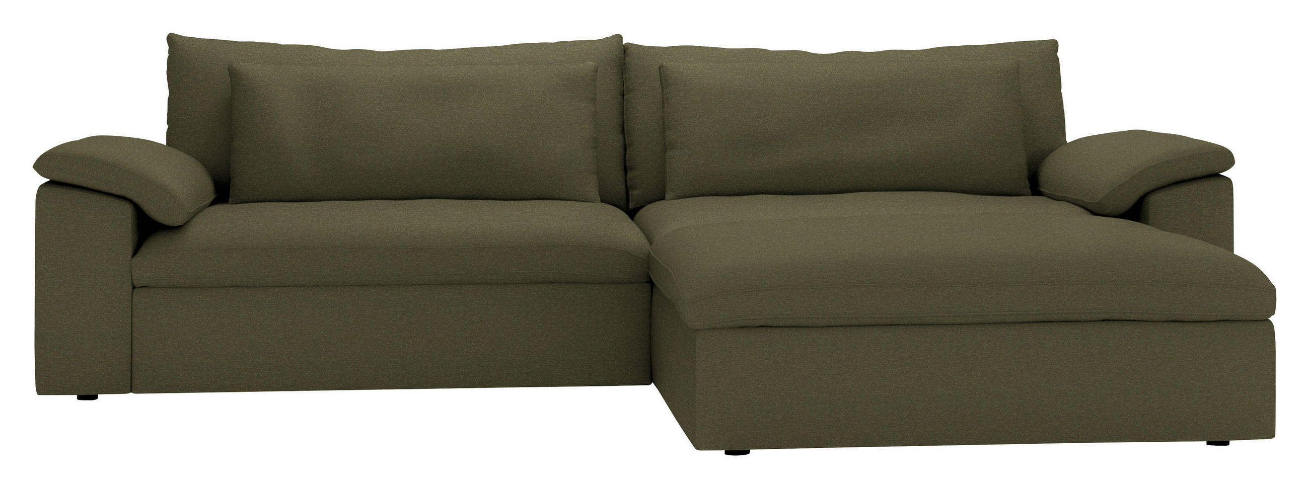 ECKSOFA  Chenille Grün  - Schwarz/Grün, Modern, Kunststoff/Textil (306/198cm) - Carryhome