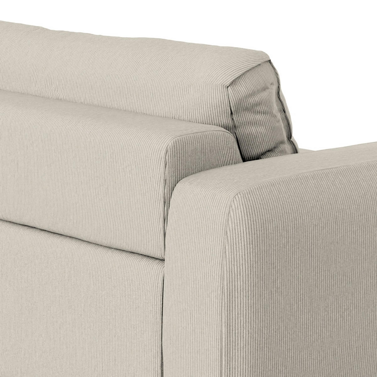 BIGSOFA in Cord Grau  - Schwarz/Grau, Modern, Kunststoff/Textil (264/84/125cm) - Trendmanufaktur