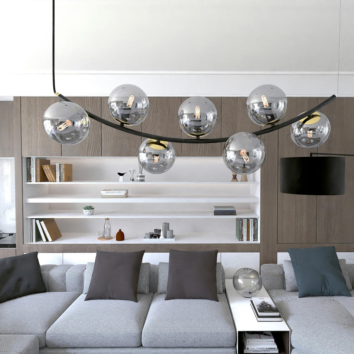 HÄNGELEUCHTE  95/28/100 cm    - Schwarz, Trend, Glas/Metall (95/28/100cm)