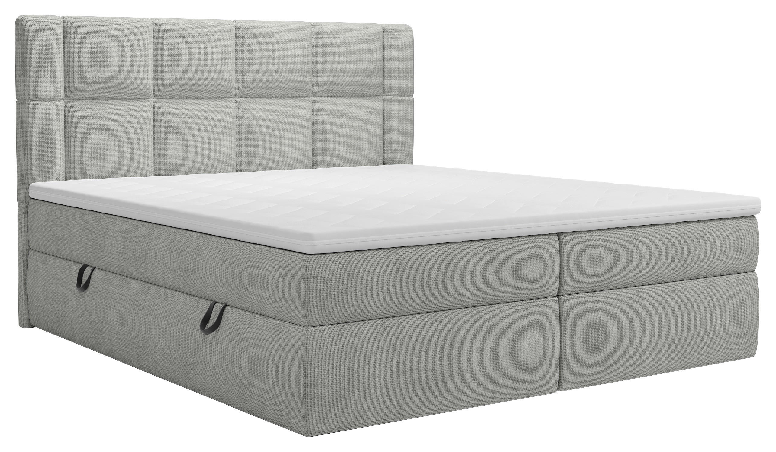 BOXBETT 180/200 cm  in Hellgrau  - Hellgrau/Schwarz, MODERN, Holz/Holzwerkstoff (180/200cm) - Boxxx