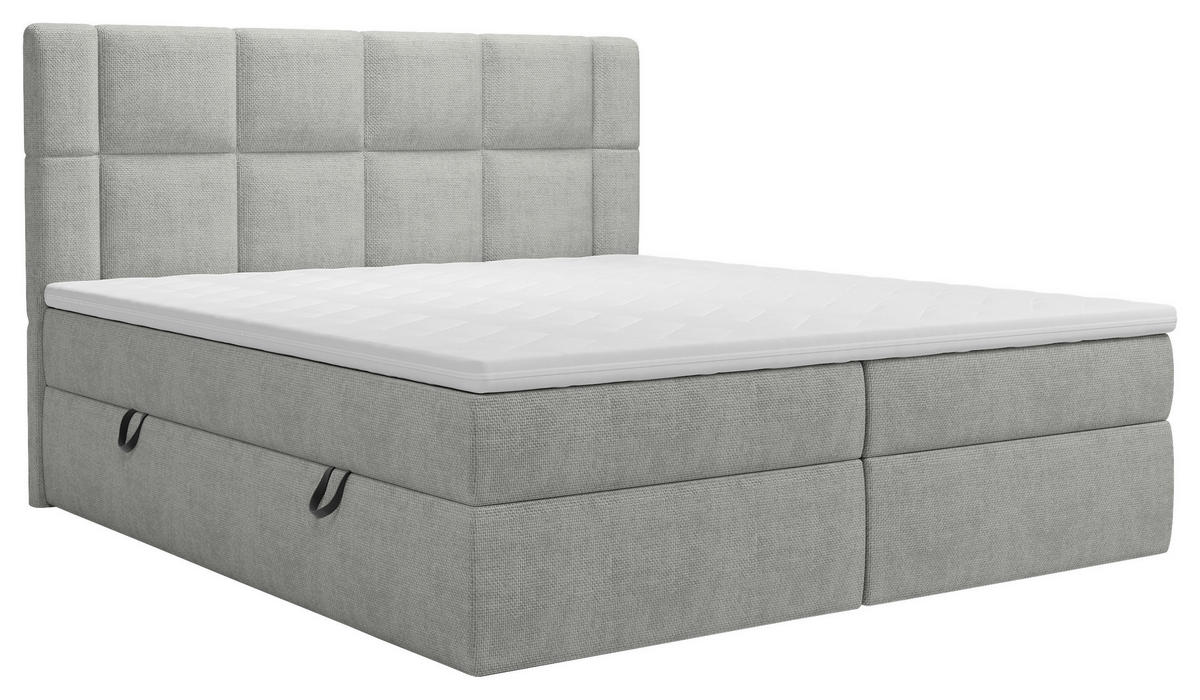 BOXBETT 180/200 cm  in Hellgrau  - Hellgrau/Schwarz, MODERN, Holz/Holzwerkstoff (180/200cm) - Boxxx