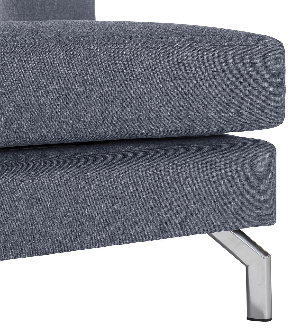 HOCKER Flachgewebe Dunkelblau  - Silberfarben/Dunkelblau, Design, Textil/Metall (155/45/67cm) - Max Winzer