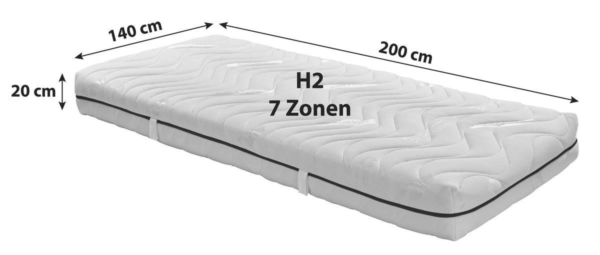 KOMFORTSCHAUMMATRATZE 140/200 cm Höhe ca. 20 cm  - Weiß, MODERN, Textil (140/200cm) - Livetastic