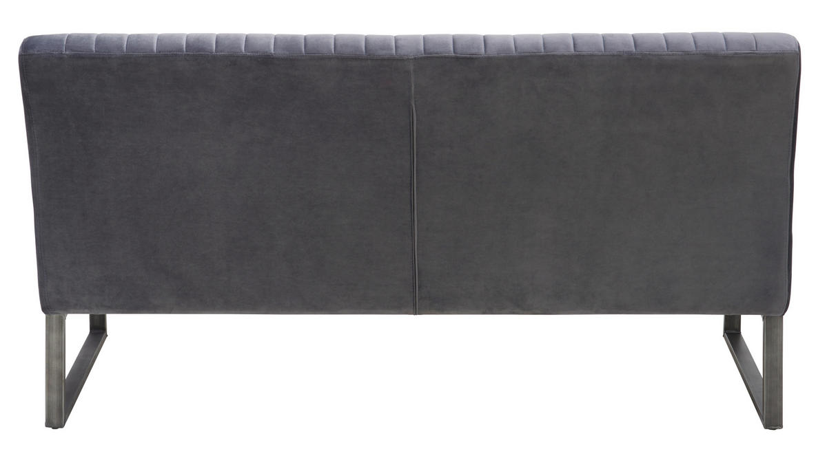 SITTBÄNK i metall, textil grå, svart  - svart/grå, Trend, metall/textil (160/88/67cm) - Ambia Home