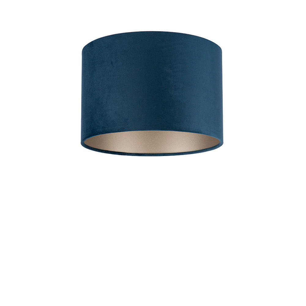 LEUCHTENSCHIRM Velour 30/24 cm   - Dunkelblau, Basics, Textil/Metall (30/24cm)