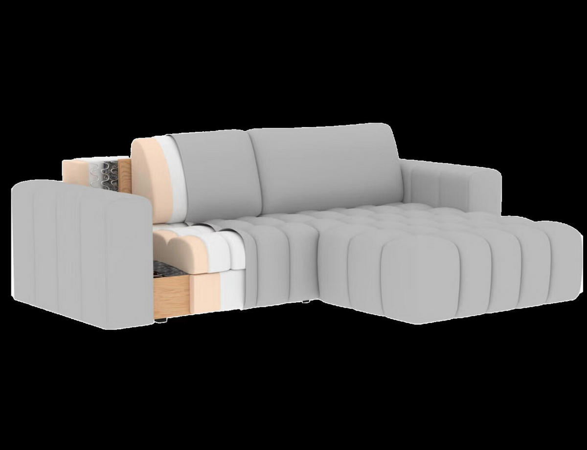 ECKSOFA  Anthrazit Samt  - Anthrazit/Schwarz, Design, Kunststoff/Textil (250/175cm) - MID.YOU