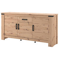 TÁLALÓSZEKRÉNY 174/86/43 cm  - fekete/Artisan tölgy, Basics, műanyag/faalapú anyag (174/86/43cm) - Hom`in