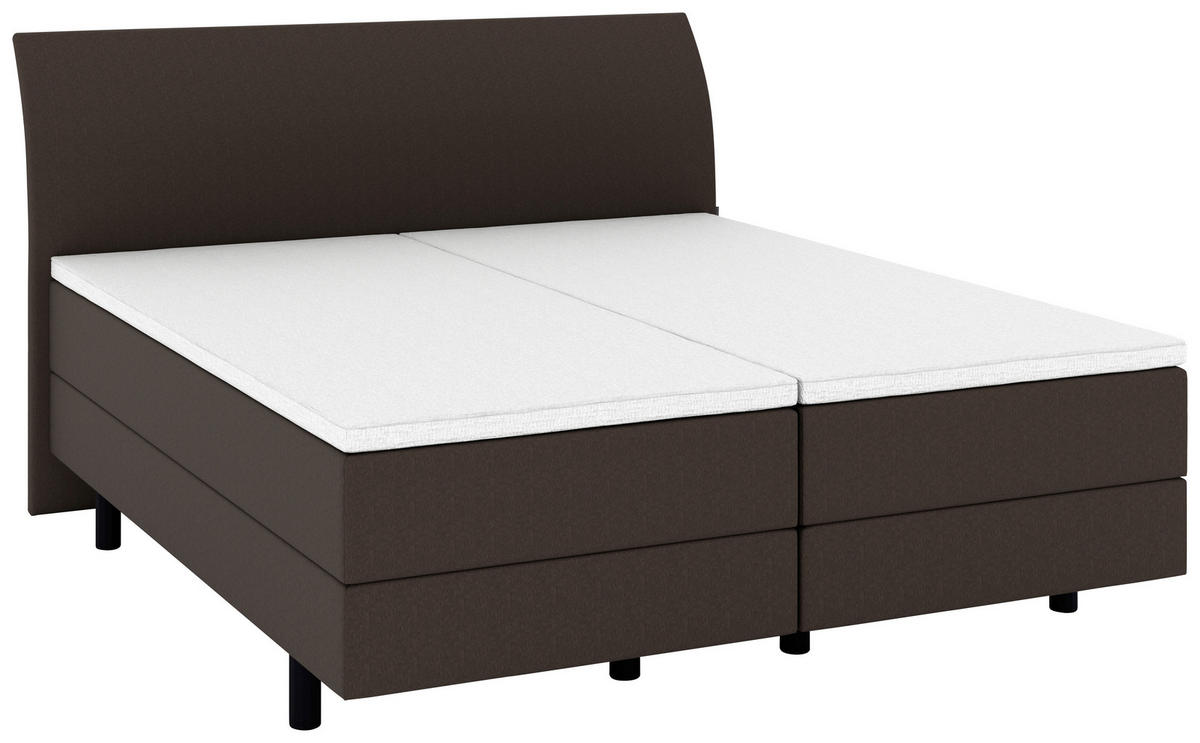 BOXSPRINGBETT 180/200 cm  in Braun  - Schwarz/Braun, KONVENTIONELL, Kunststoff/Textil (180/200cm) - Musterring