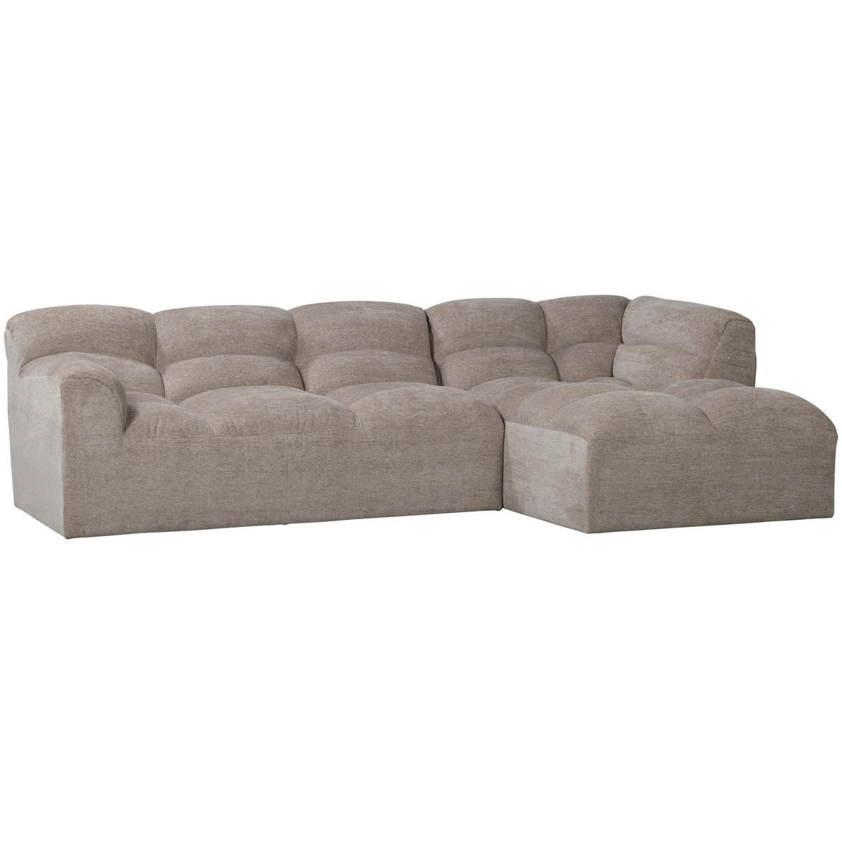 ECKSOFA Tibas Sandfarben Webstoff  - Sandfarben/Schwarz, Design, Kunststoff/Textil (280/165cm) - Livetastic